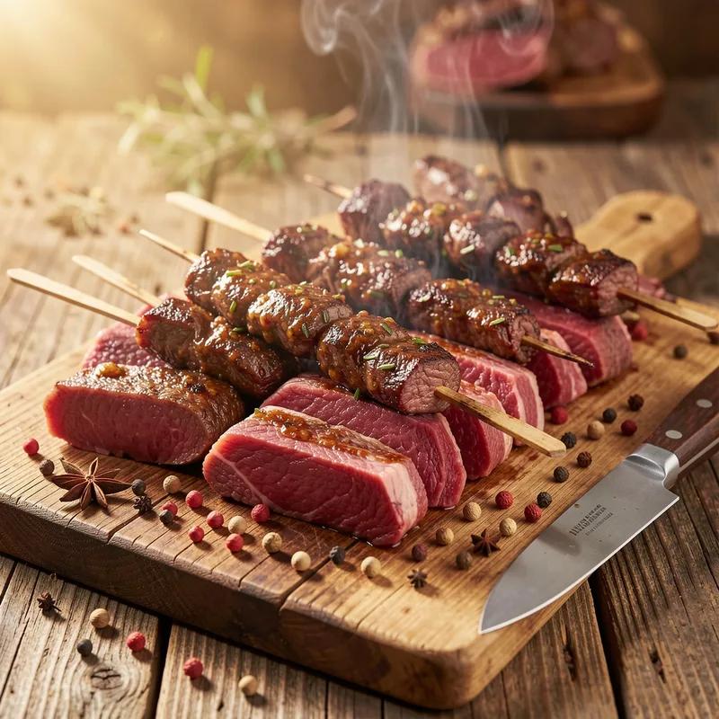 Brochettes de bœuf au barbecue : marinade, braises et cuisson maîtrisée